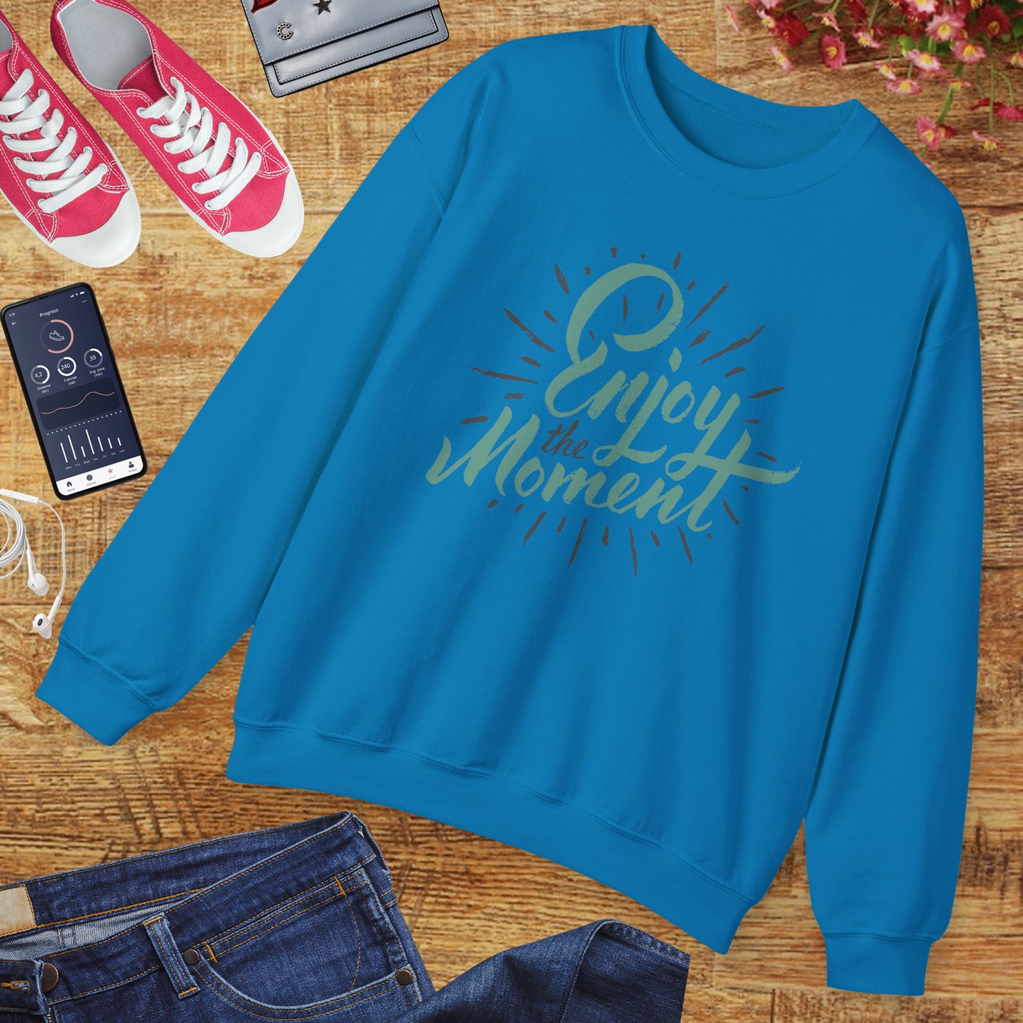 🌼Present & Peaceful - "Enjoy the Moment" Crewneck Sweatshirt