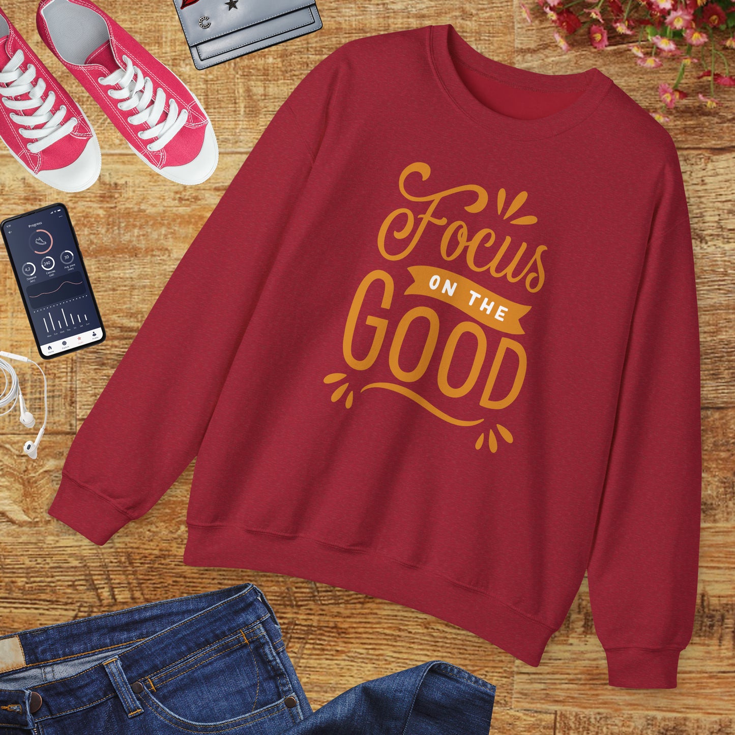 🌼Focus on the Good - Wearable Light for the Soul Crewneck Sweatshirt