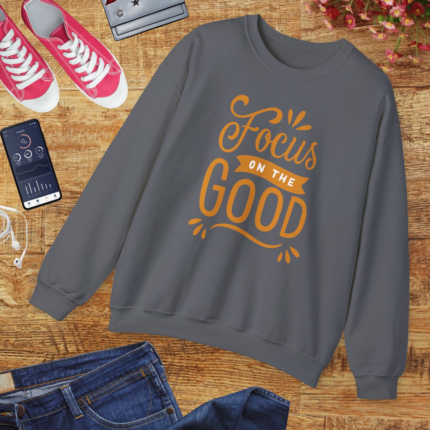 🌼Focus on the Good - Wearable Light for the Soul Crewneck Sweatshirt