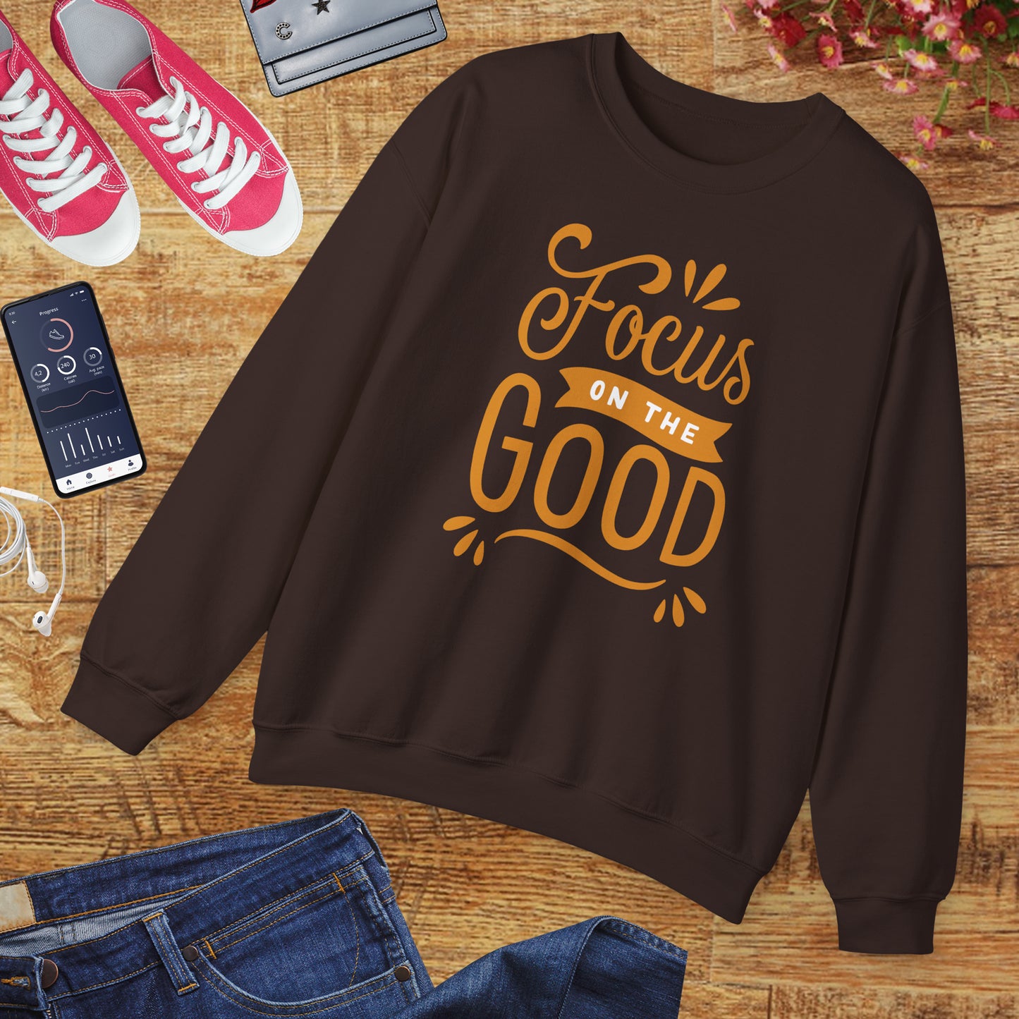 🌼Focus on the Good - Wearable Light for the Soul Crewneck Sweatshirt