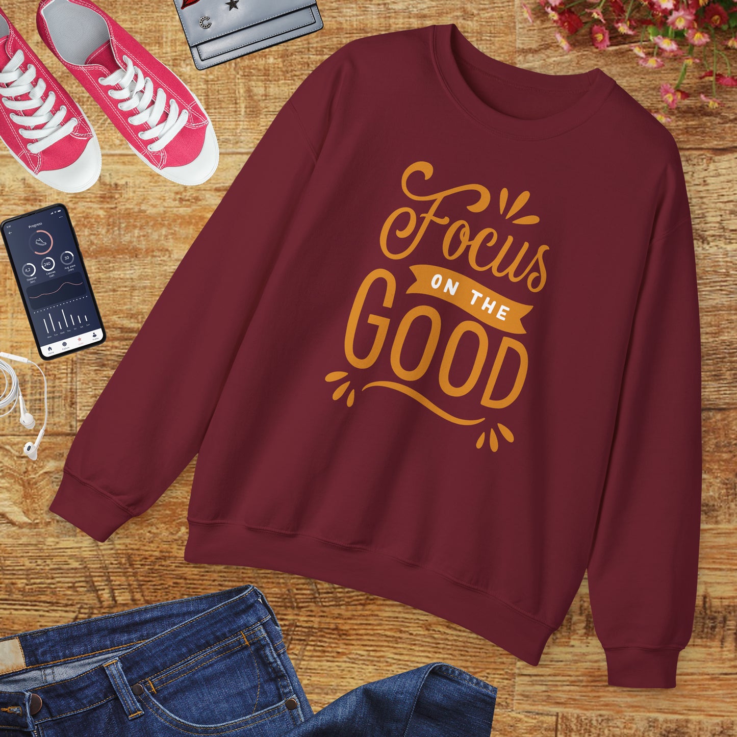 🌼Focus on the Good - Wearable Light for the Soul Crewneck Sweatshirt
