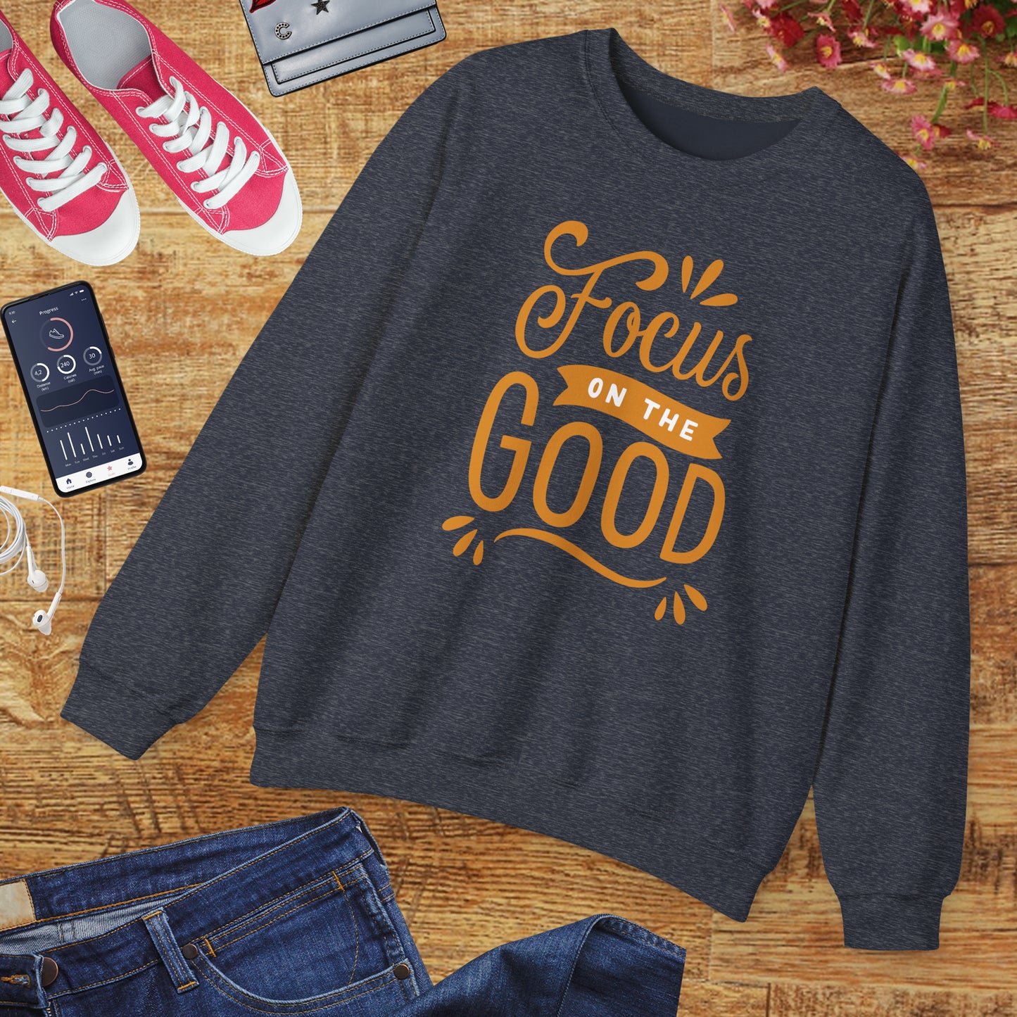 🌼Focus on the Good - Wearable Light for the Soul Crewneck Sweatshirt