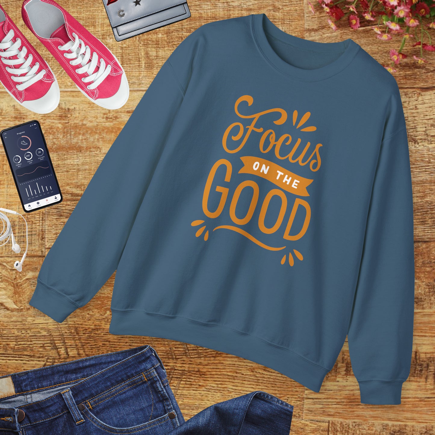 🌼Focus on the Good - Wearable Light for the Soul Crewneck Sweatshirt