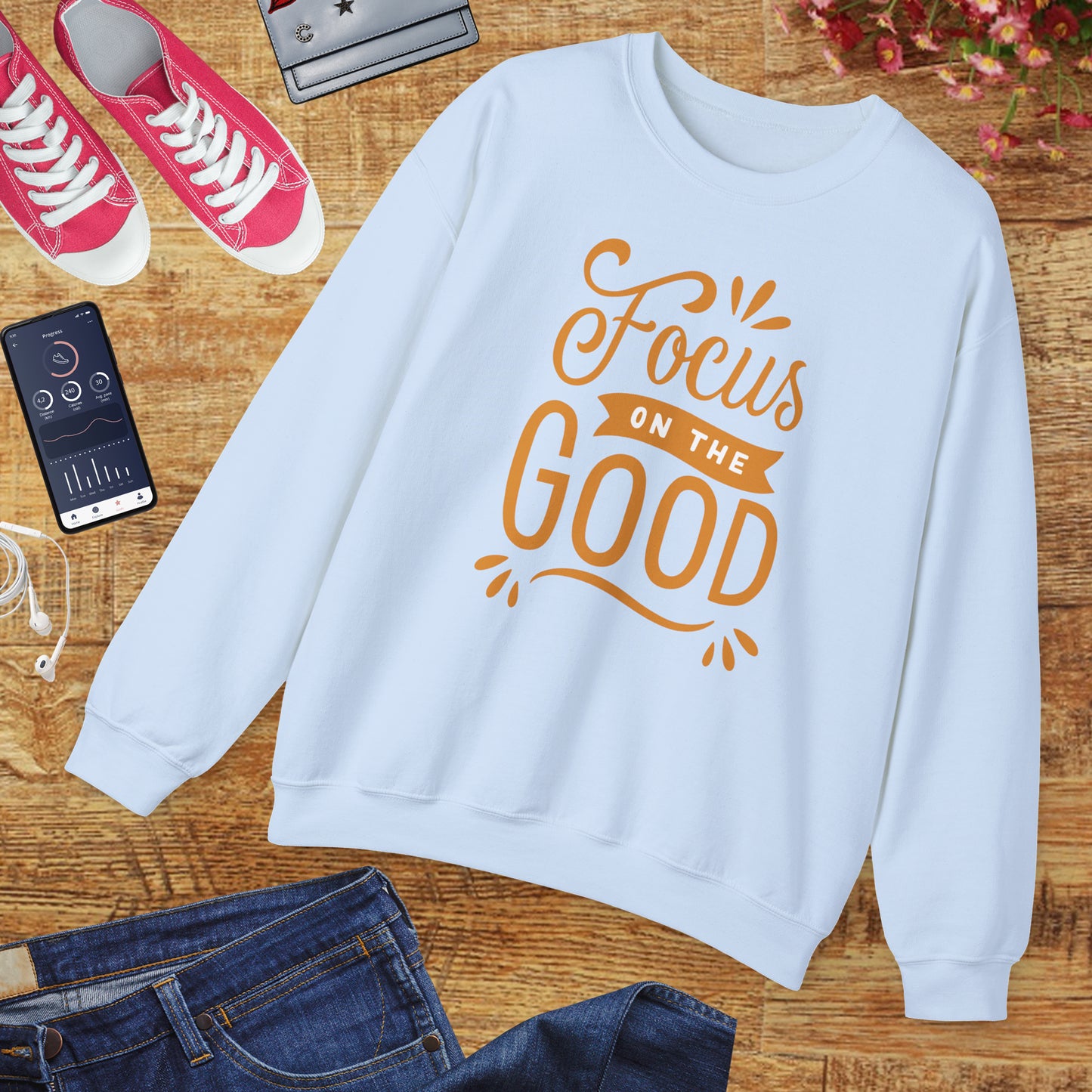 🌼Focus on the Good - Wearable Light for the Soul Crewneck Sweatshirt