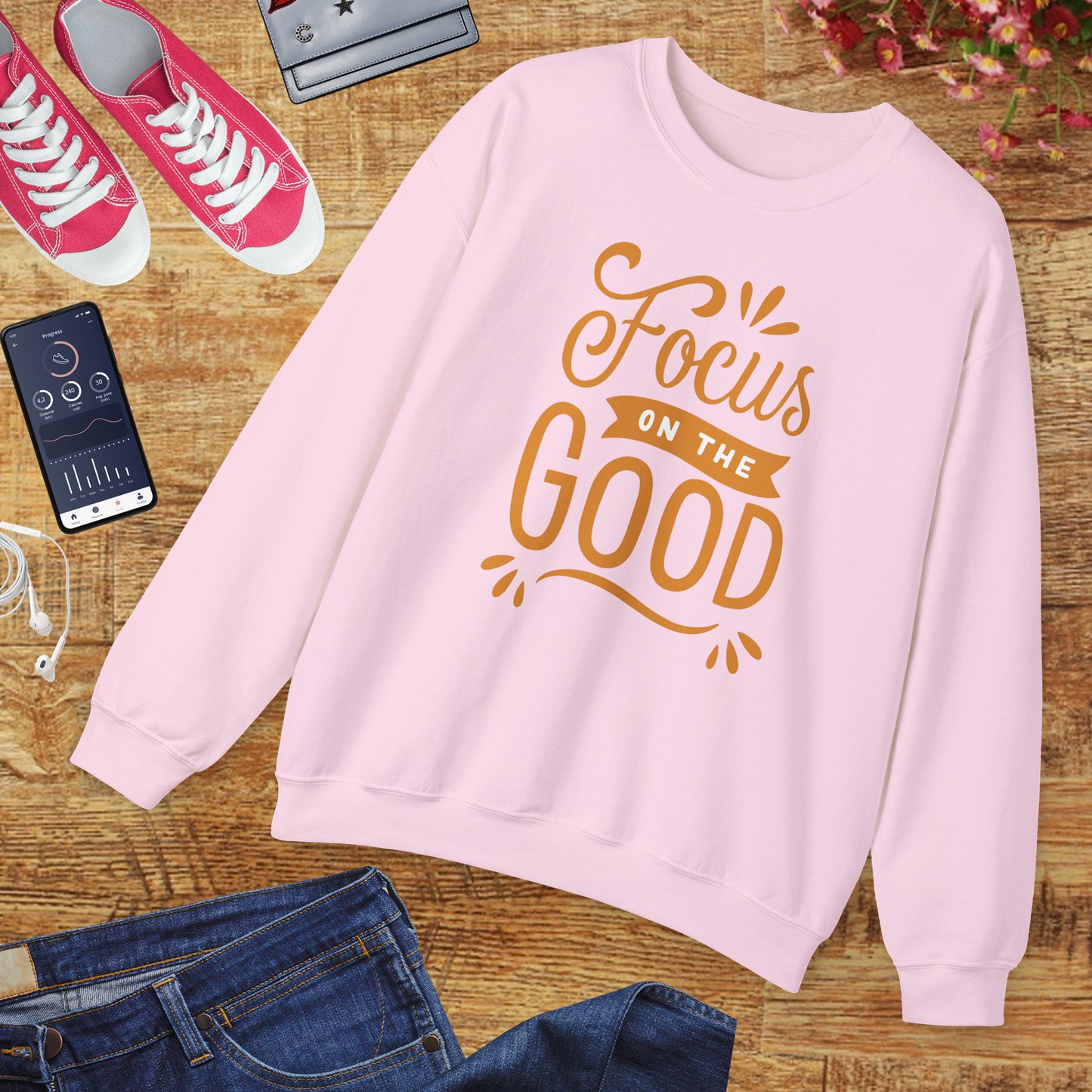 🌼Focus on the Good - Wearable Light for the Soul Crewneck Sweatshirt
