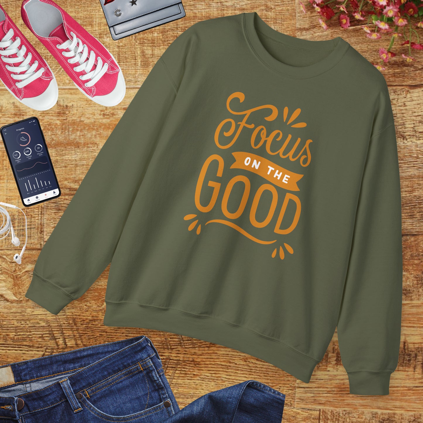 🌼Focus on the Good - Wearable Light for the Soul Crewneck Sweatshirt