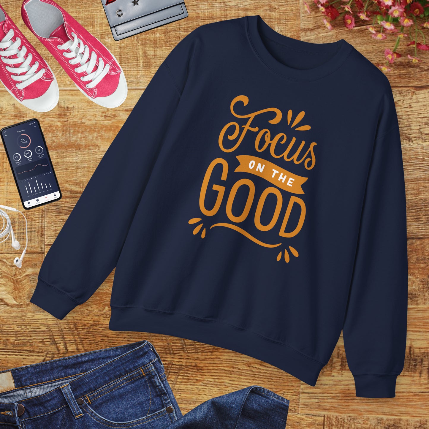 🌼Focus on the Good - Wearable Light for the Soul Crewneck Sweatshirt