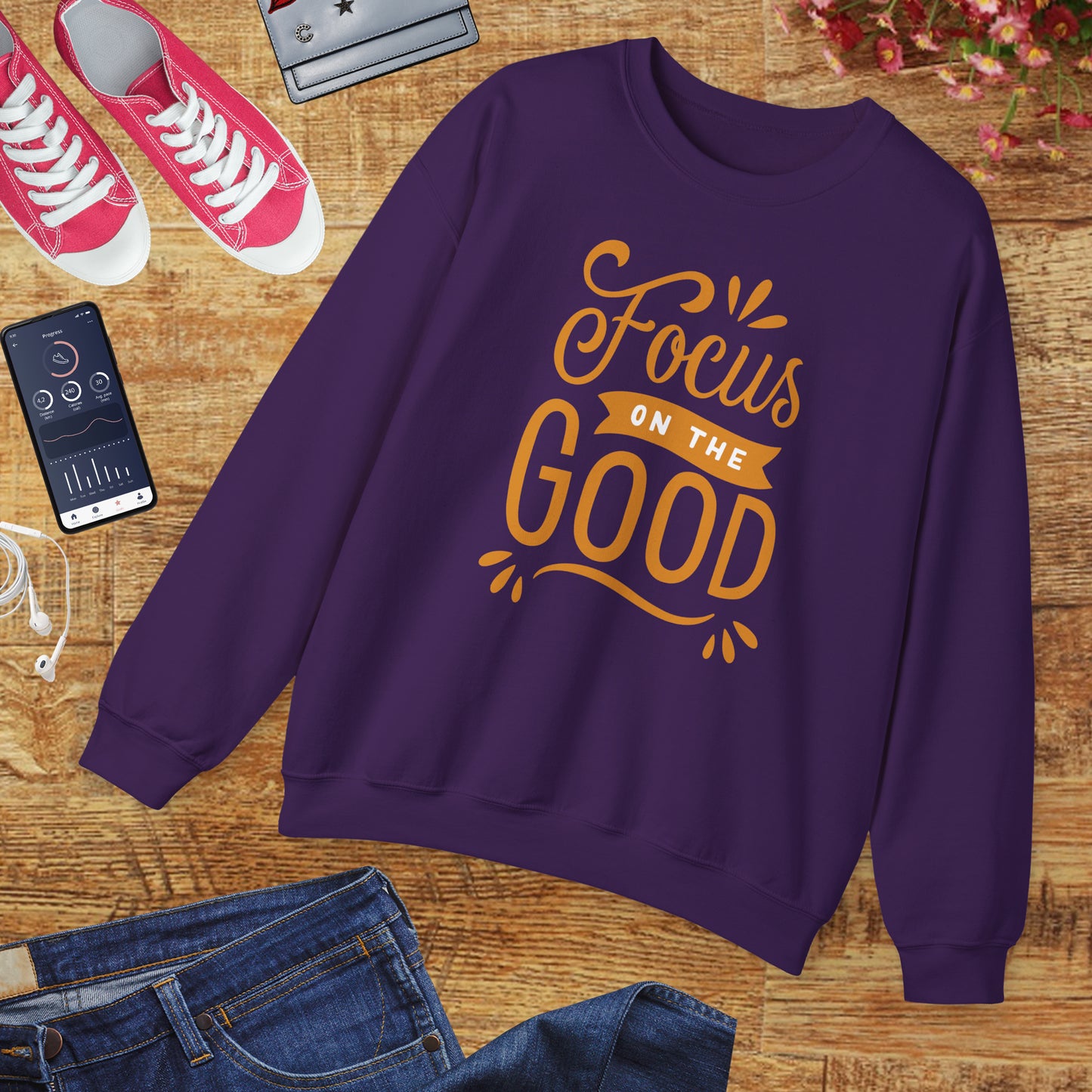 🌼Focus on the Good - Wearable Light for the Soul Crewneck Sweatshirt