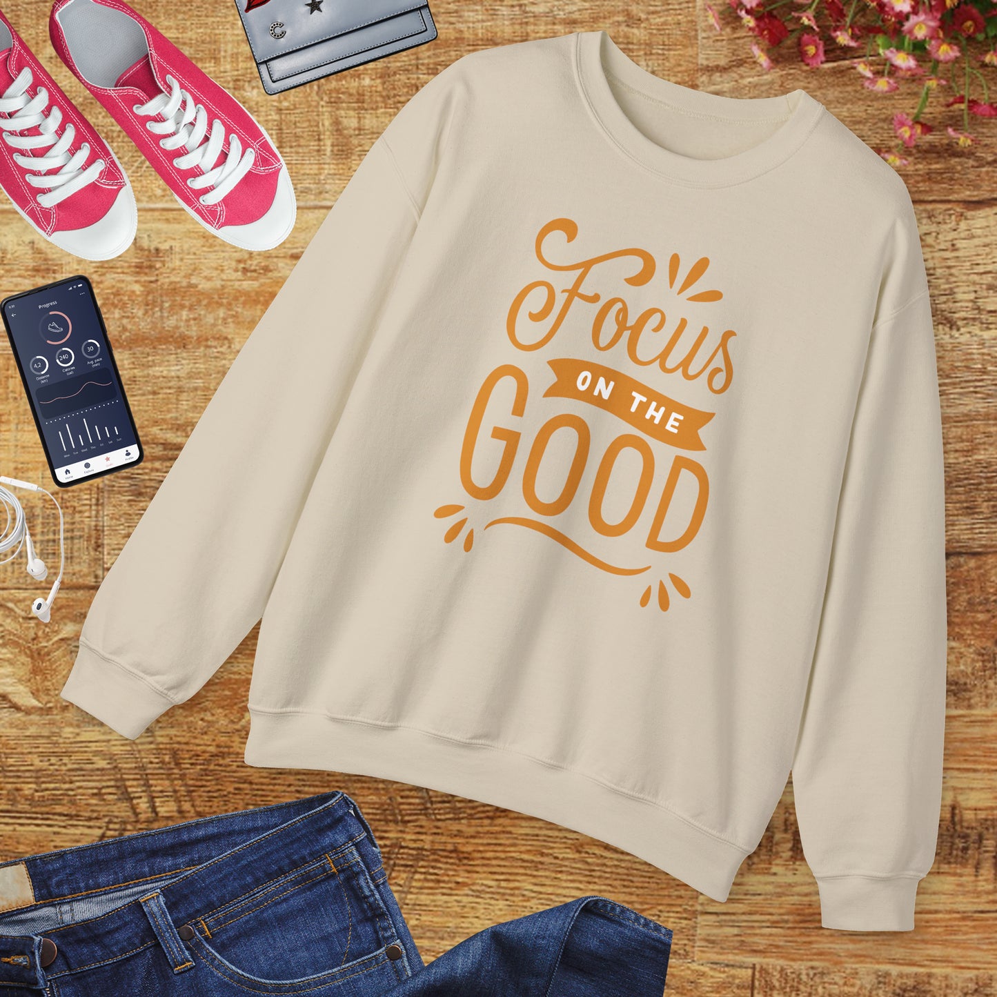 🌼Focus on the Good - Wearable Light for the Soul Crewneck Sweatshirt