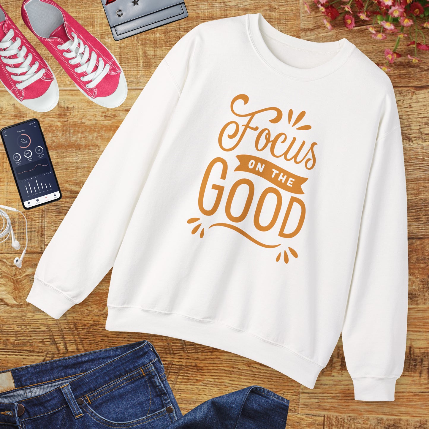 🌼Focus on the Good - Wearable Light for the Soul Crewneck Sweatshirt