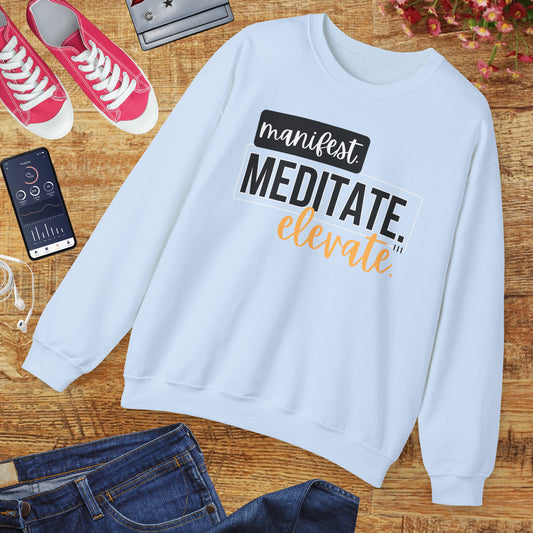 💫Manifest. Meditate. Elevate. - Align Your Energy Crewneck Sweatshirt