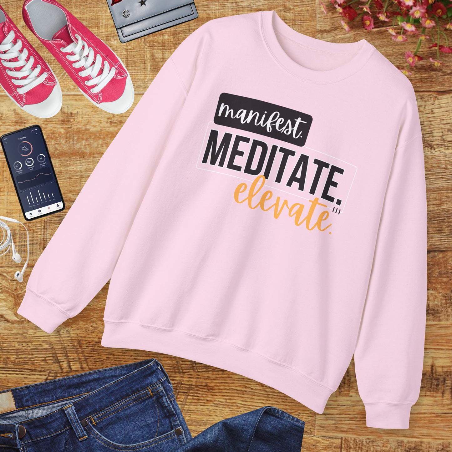 💫Manifest. Meditate. Elevate. - Align Your Energy Crewneck Sweatshirt