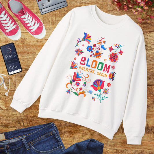 🌺Bloom. Breathe. Begin. Crewneck Sweatshirt