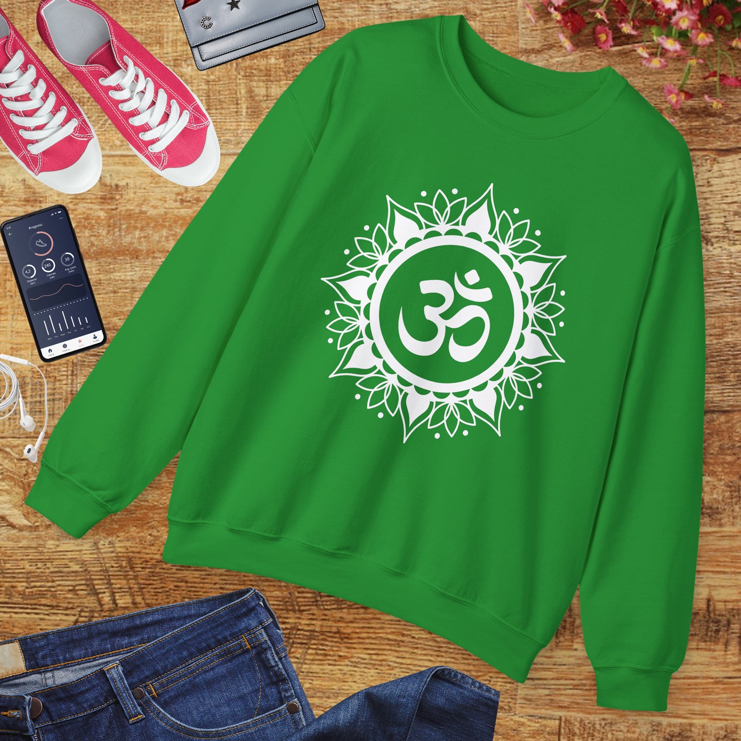 🕉️Sacred Calm - Mandala & Om Crewneck Sweatshirt for Inner Peace