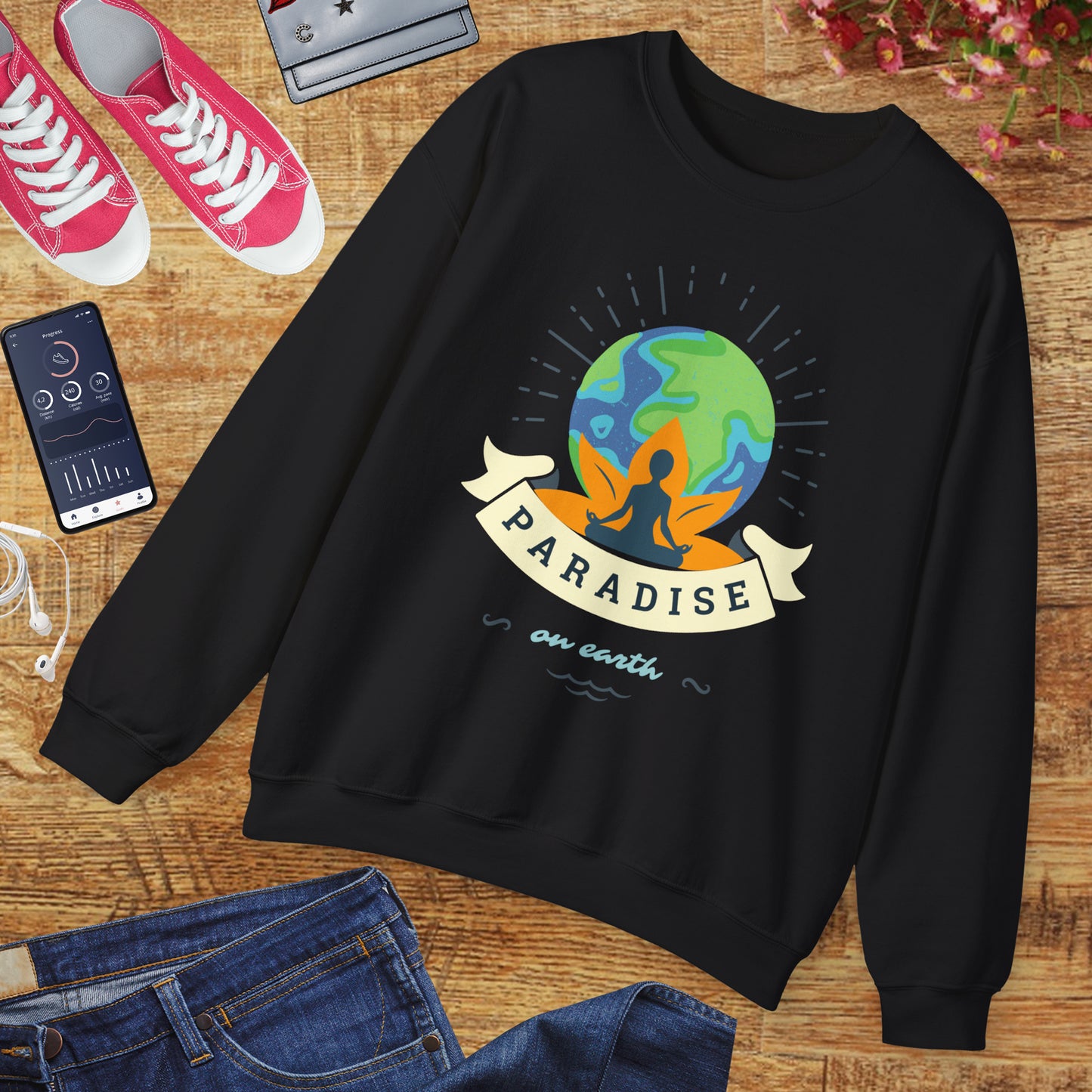 🌏Paradise on Earth - "Find Your Stillness, Find Your Heaven" Crewneck Sweatshirt