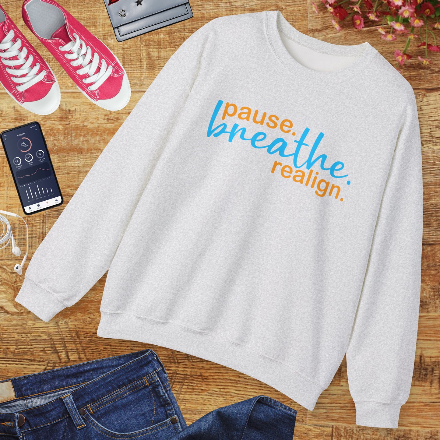 🌙Sacred Stillness - "Pause. Breathe. Realign." Crewneck Sweatshirt