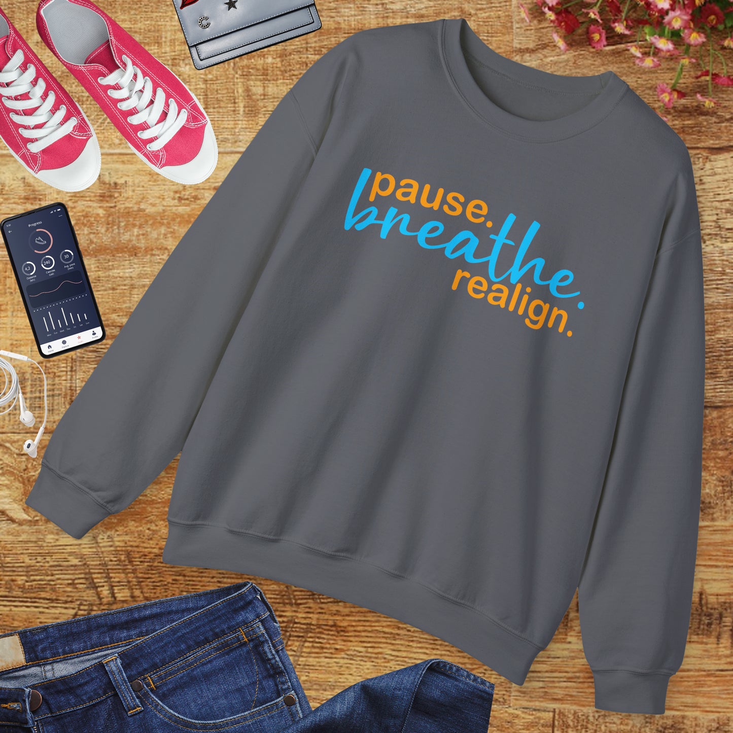 🌙Sacred Stillness - "Pause. Breathe. Realign." Crewneck Sweatshirt