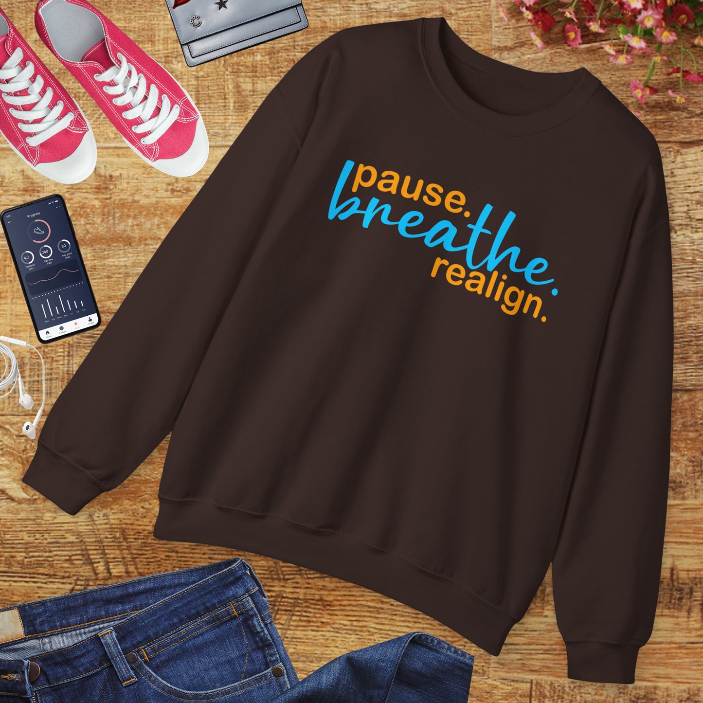 🌙Sacred Stillness - "Pause. Breathe. Realign." Crewneck Sweatshirt
