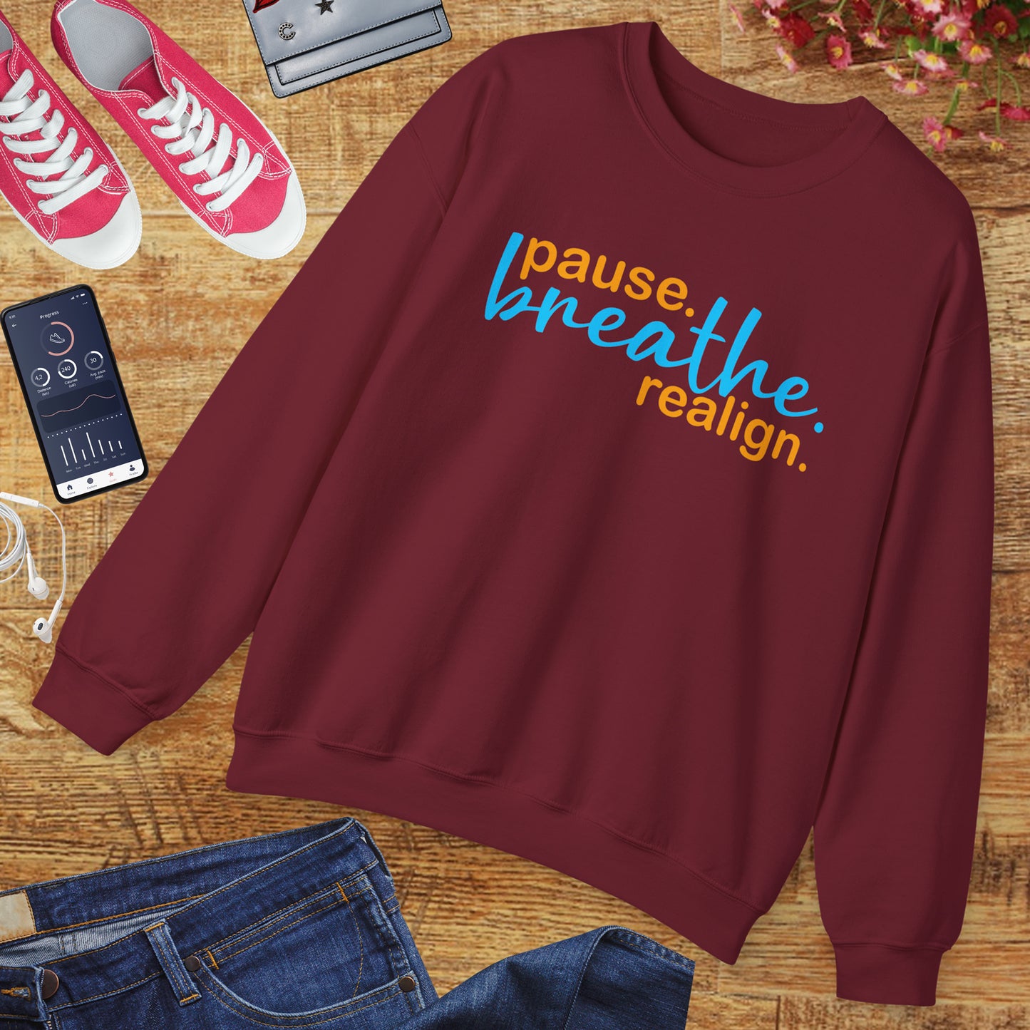 🌙Sacred Stillness - "Pause. Breathe. Realign." Crewneck Sweatshirt