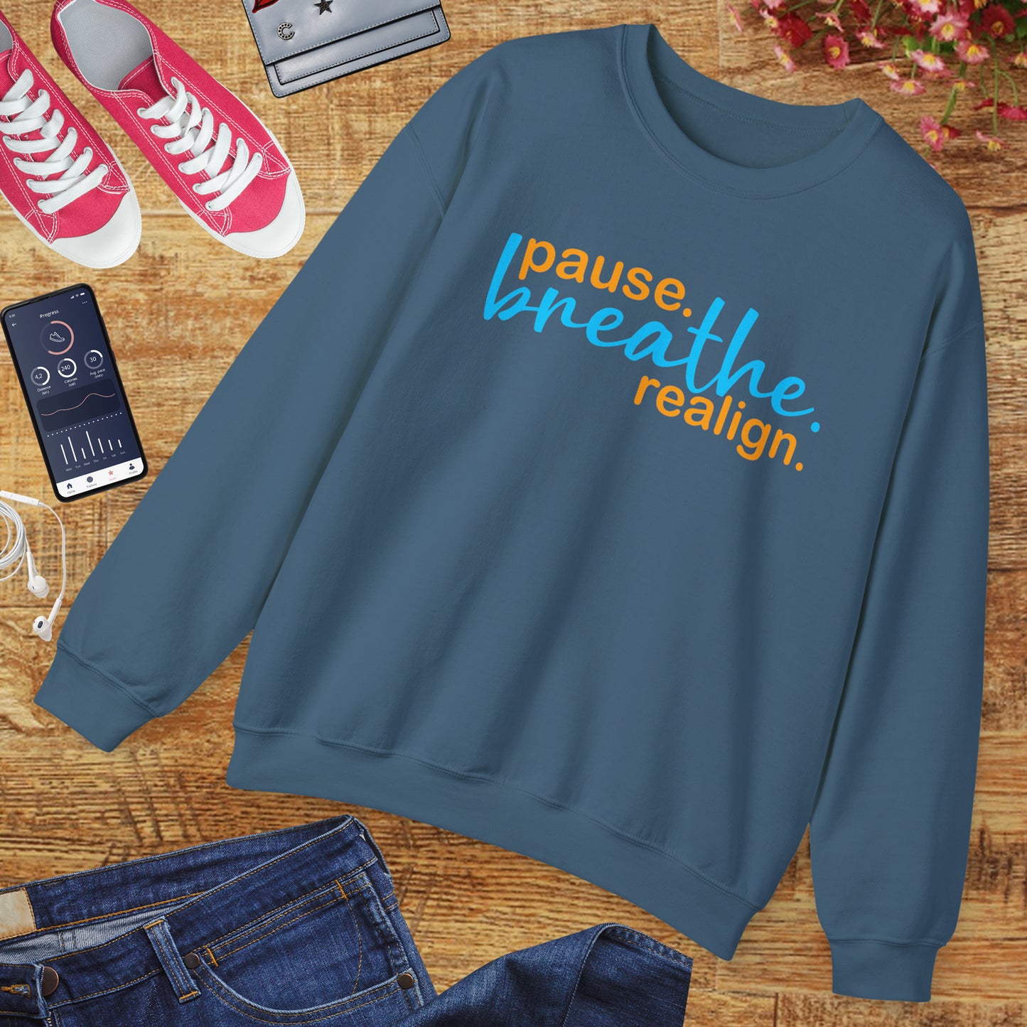🌙Sacred Stillness - "Pause. Breathe. Realign." Crewneck Sweatshirt