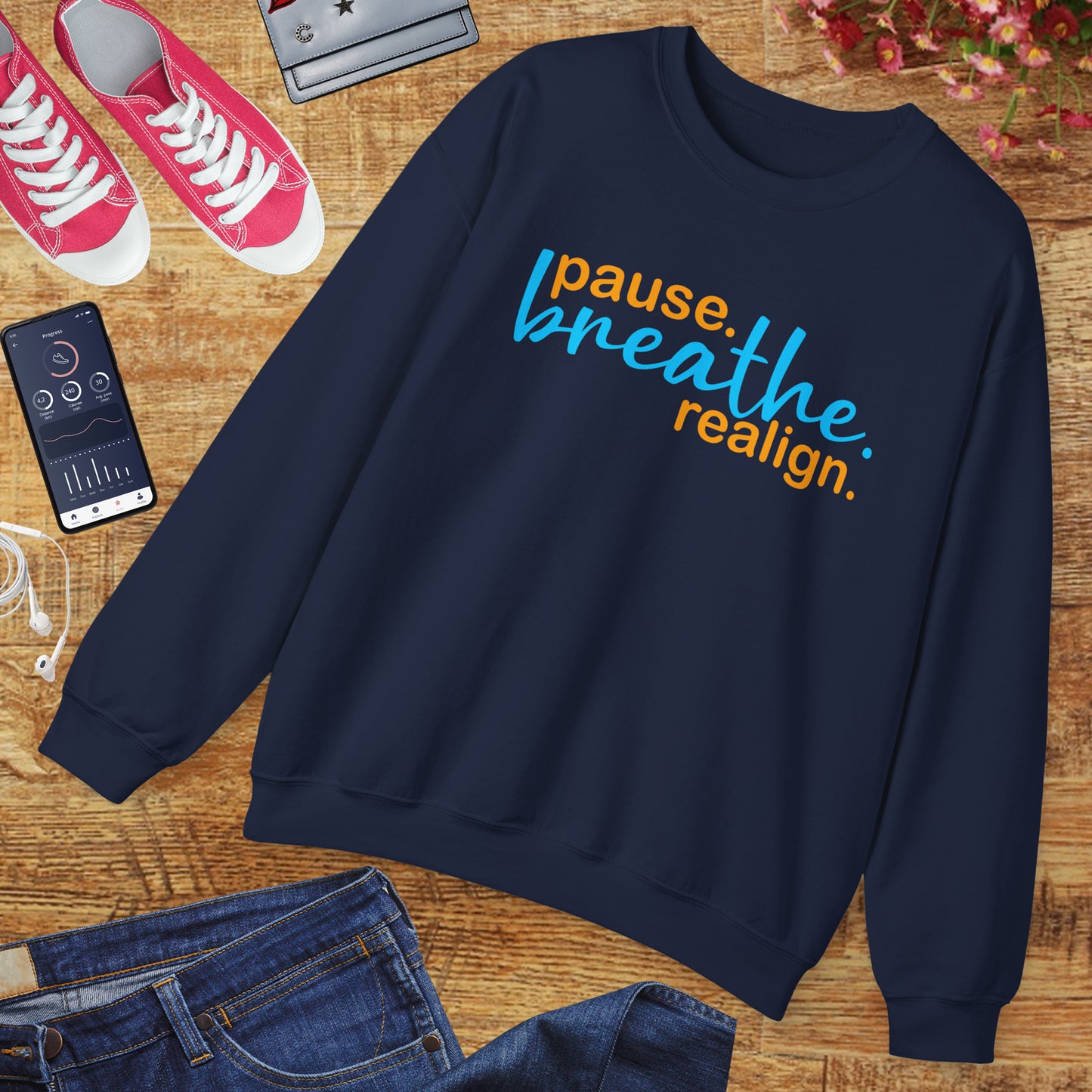 🌙Sacred Stillness - "Pause. Breathe. Realign." Crewneck Sweatshirt