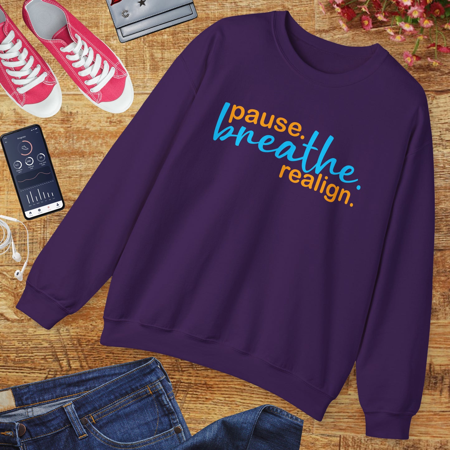 🌙Sacred Stillness - "Pause. Breathe. Realign." Crewneck Sweatshirt