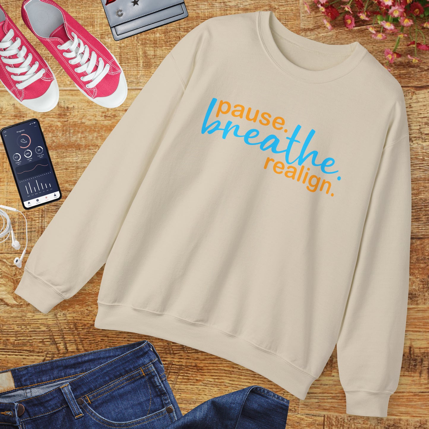 🌙Sacred Stillness - "Pause. Breathe. Realign." Crewneck Sweatshirt