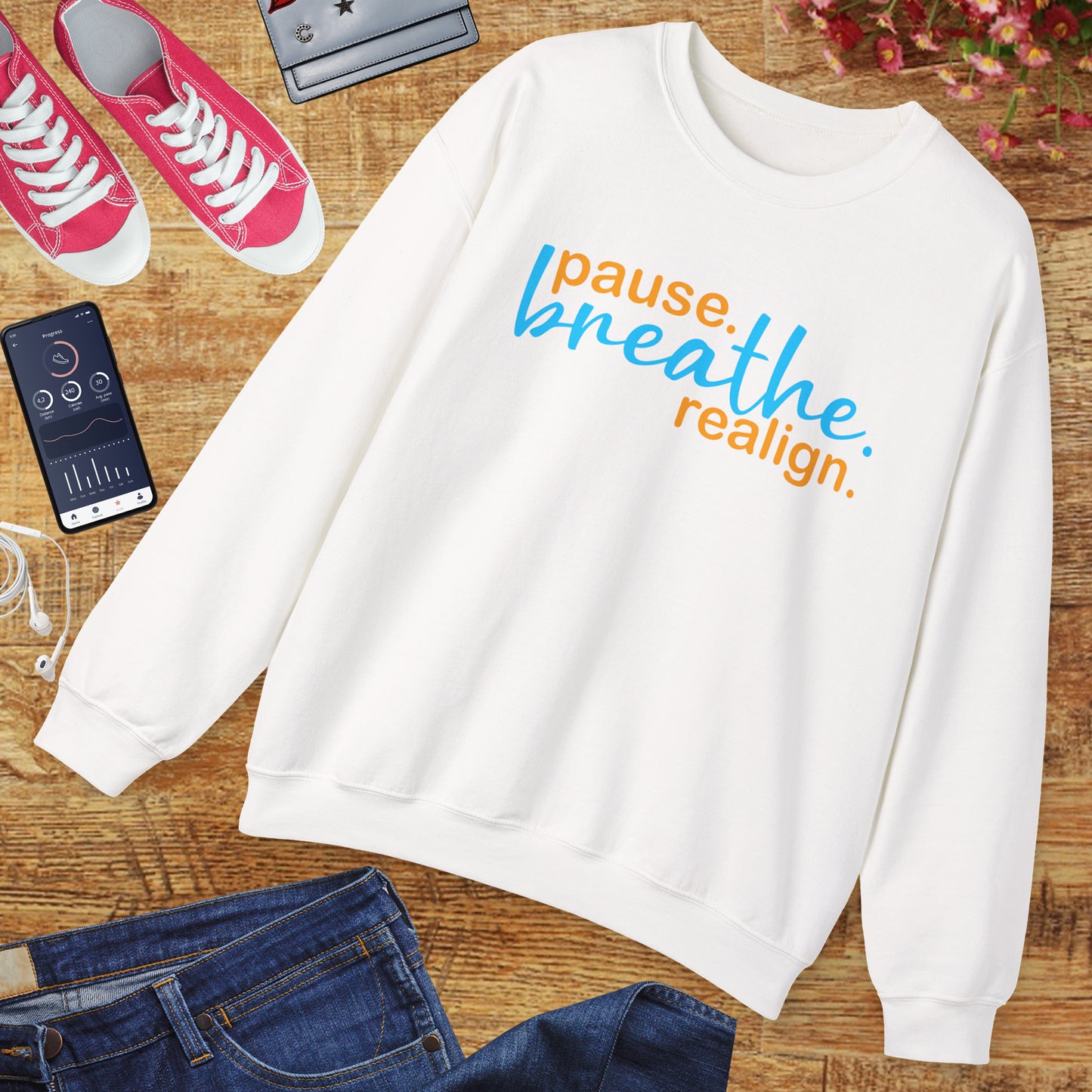 🌙Sacred Stillness - "Pause. Breathe. Realign." Crewneck Sweatshirt