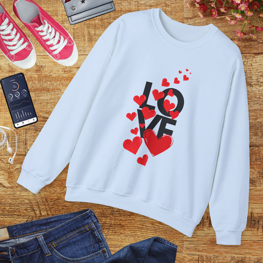 💖Love Woven in Hearts Crewneck Sweatshirt