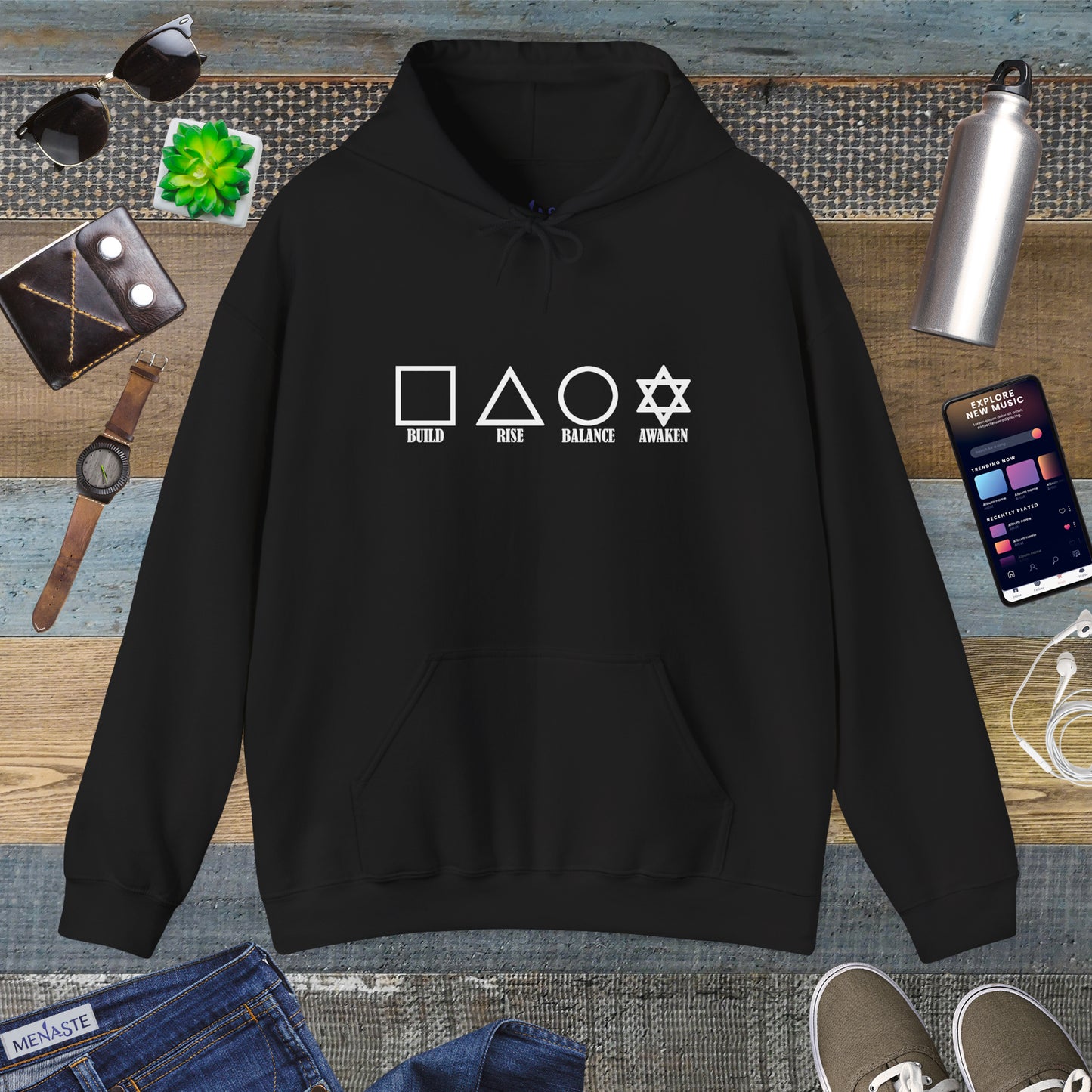 🌑🖤 THE FOUR PILLARS OF THE MASCULINE — Menaste Hoodie