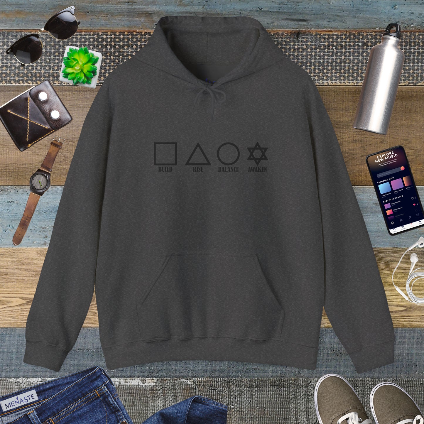 🌑🖤 THE FOUR PILLARS OF THE MASCULINE — Menaste Hoodie