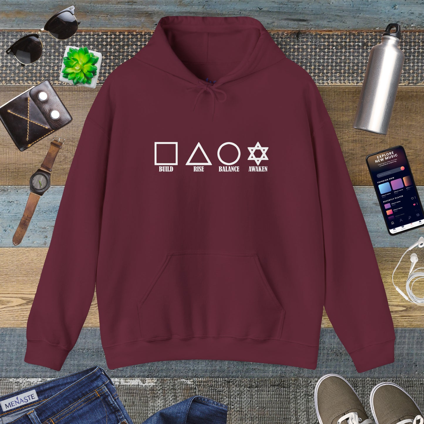 🌑🖤 THE FOUR PILLARS OF THE MASCULINE — Menaste Hoodie