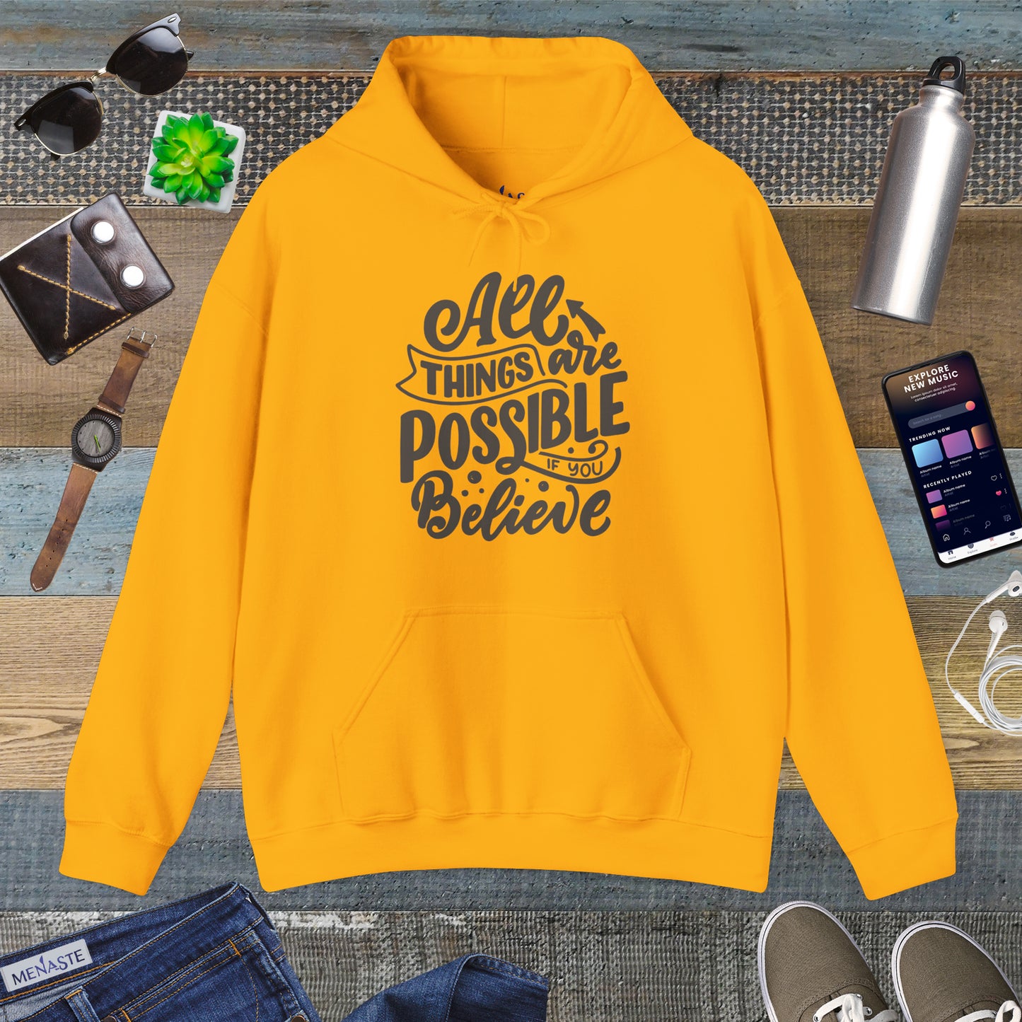 🤍 Menaste "BELIEVE" — Limitless Potential Hoodie