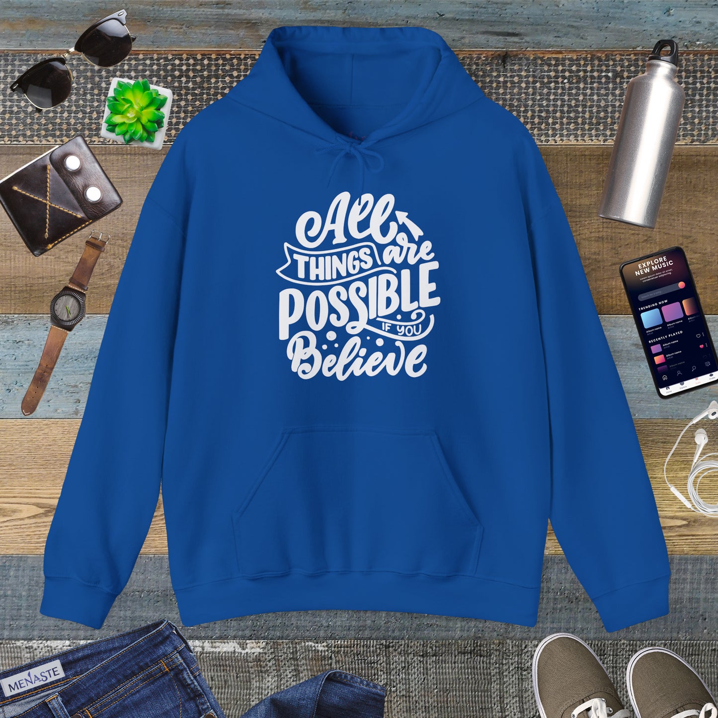 🤍 Menaste "BELIEVE" — Limitless Potential Hoodie