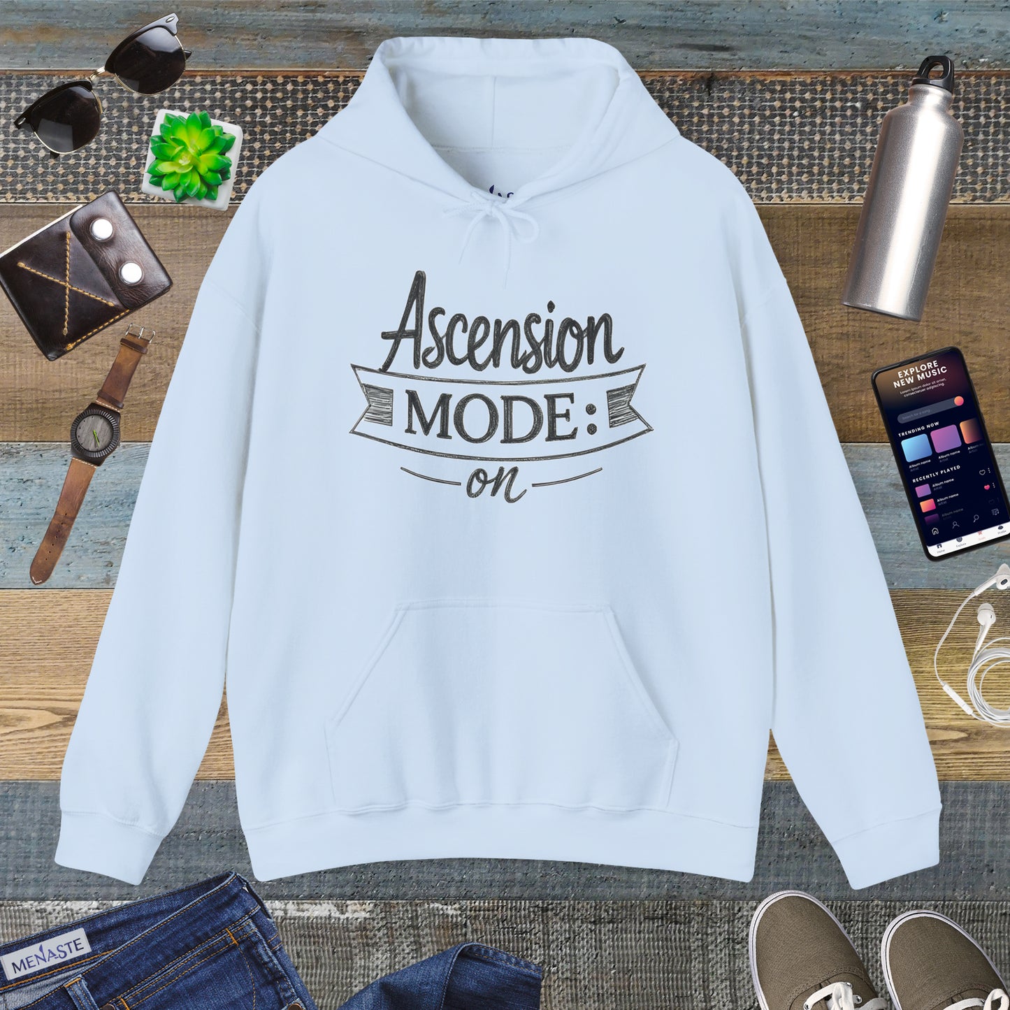 🌙🔥 Menaste "ASCENSION MODE: ON" — Elevated State Hoodie