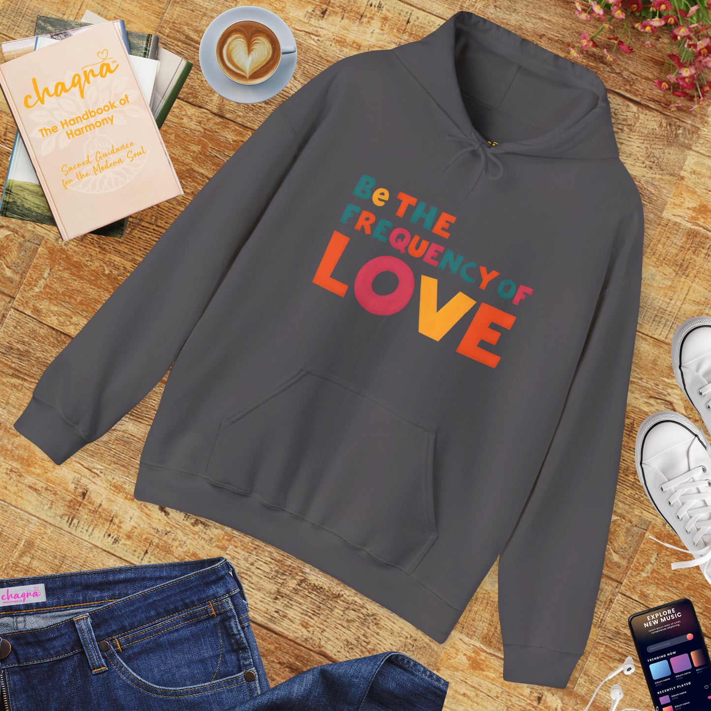 🌠Be the Frequency of Love Hoodie – Colorful Spiritual Vibes | Raise Your Energy Hoodie🌀💖