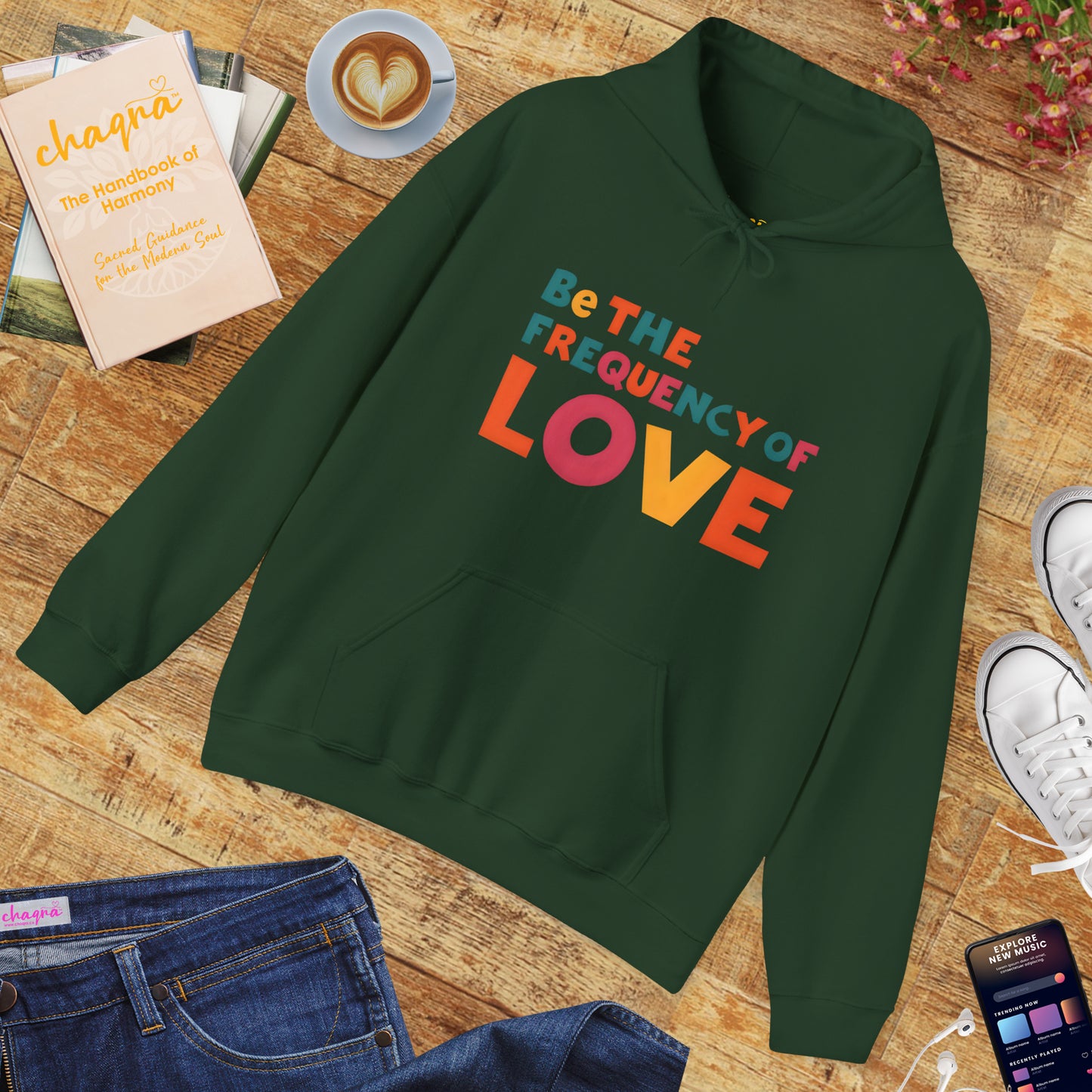 🌠Be the Frequency of Love Hoodie – Colorful Spiritual Vibes | Raise Your Energy Hoodie🌀💖