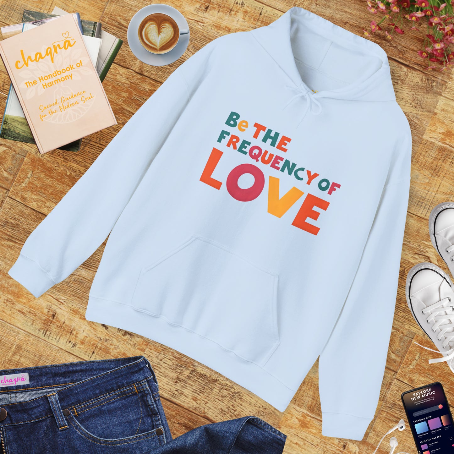 🌠Be the Frequency of Love Hoodie – Colorful Spiritual Vibes | Raise Your Energy Hoodie🌀💖