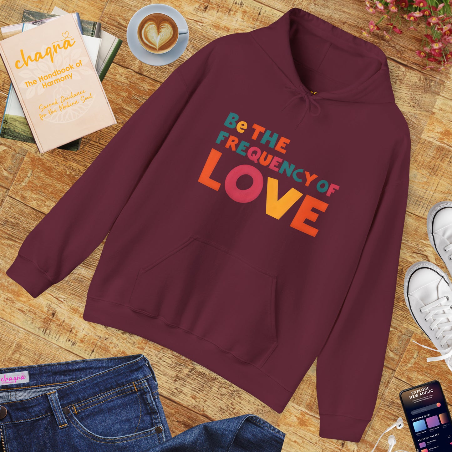 🌠Be the Frequency of Love Hoodie – Colorful Spiritual Vibes | Raise Your Energy Hoodie🌀💖