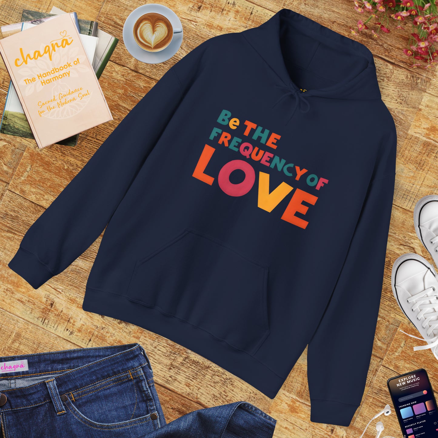🌠Be the Frequency of Love Hoodie – Colorful Spiritual Vibes | Raise Your Energy Hoodie🌀💖