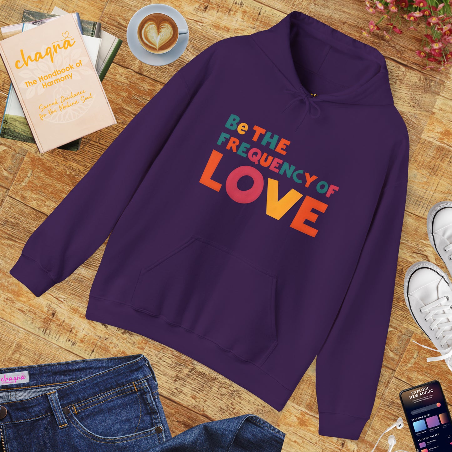 🌠Be the Frequency of Love Hoodie – Colorful Spiritual Vibes | Raise Your Energy Hoodie🌀💖