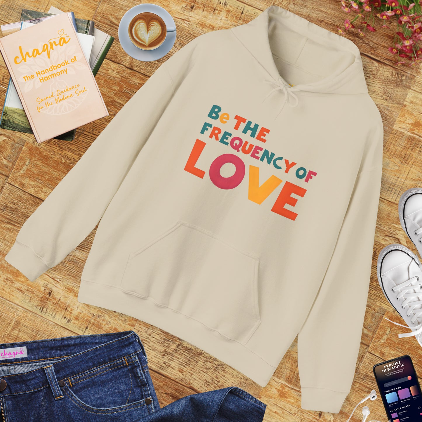 🌠Be the Frequency of Love Hoodie – Colorful Spiritual Vibes | Raise Your Energy Hoodie🌀💖