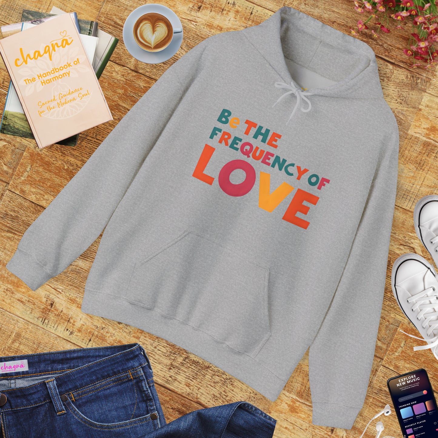 🌠Be the Frequency of Love Hoodie – Colorful Spiritual Vibes | Raise Your Energy Hoodie🌀💖