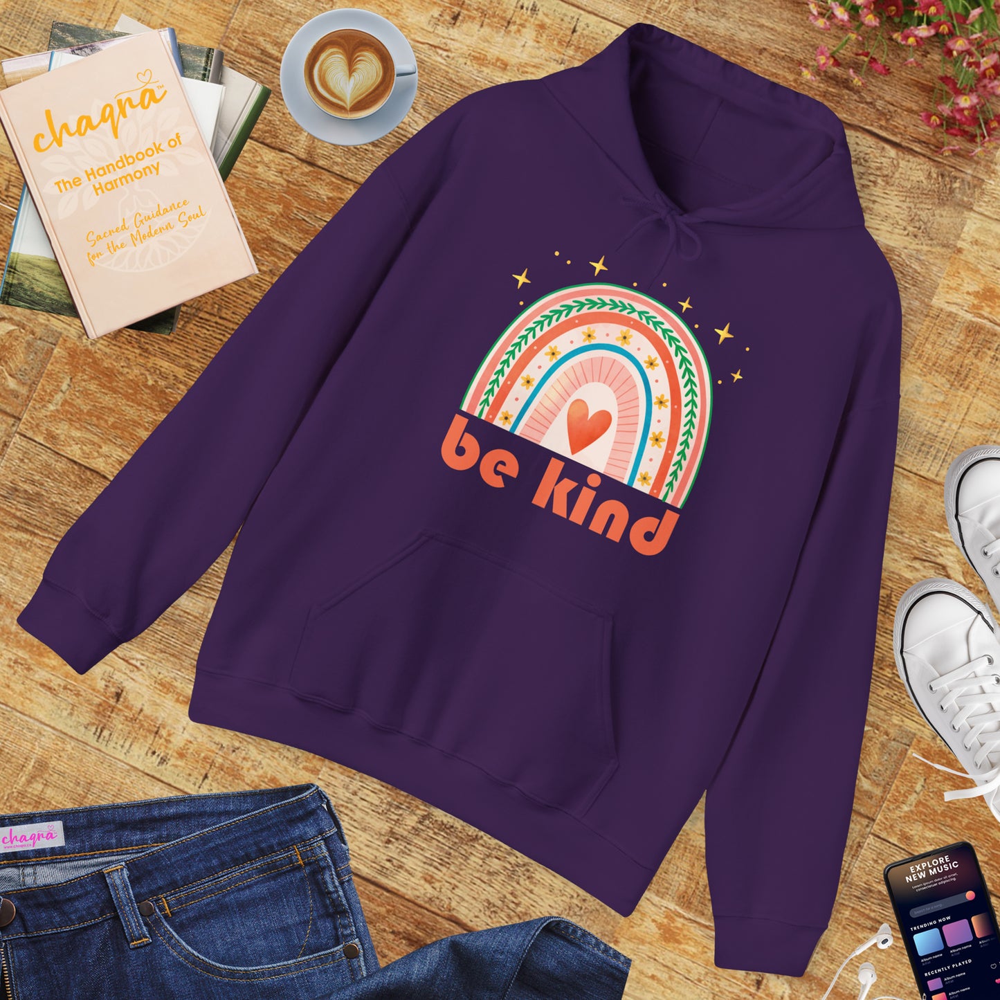 🌈💫Be Kind Cosmic Rainbow Hoodie 🌈✨