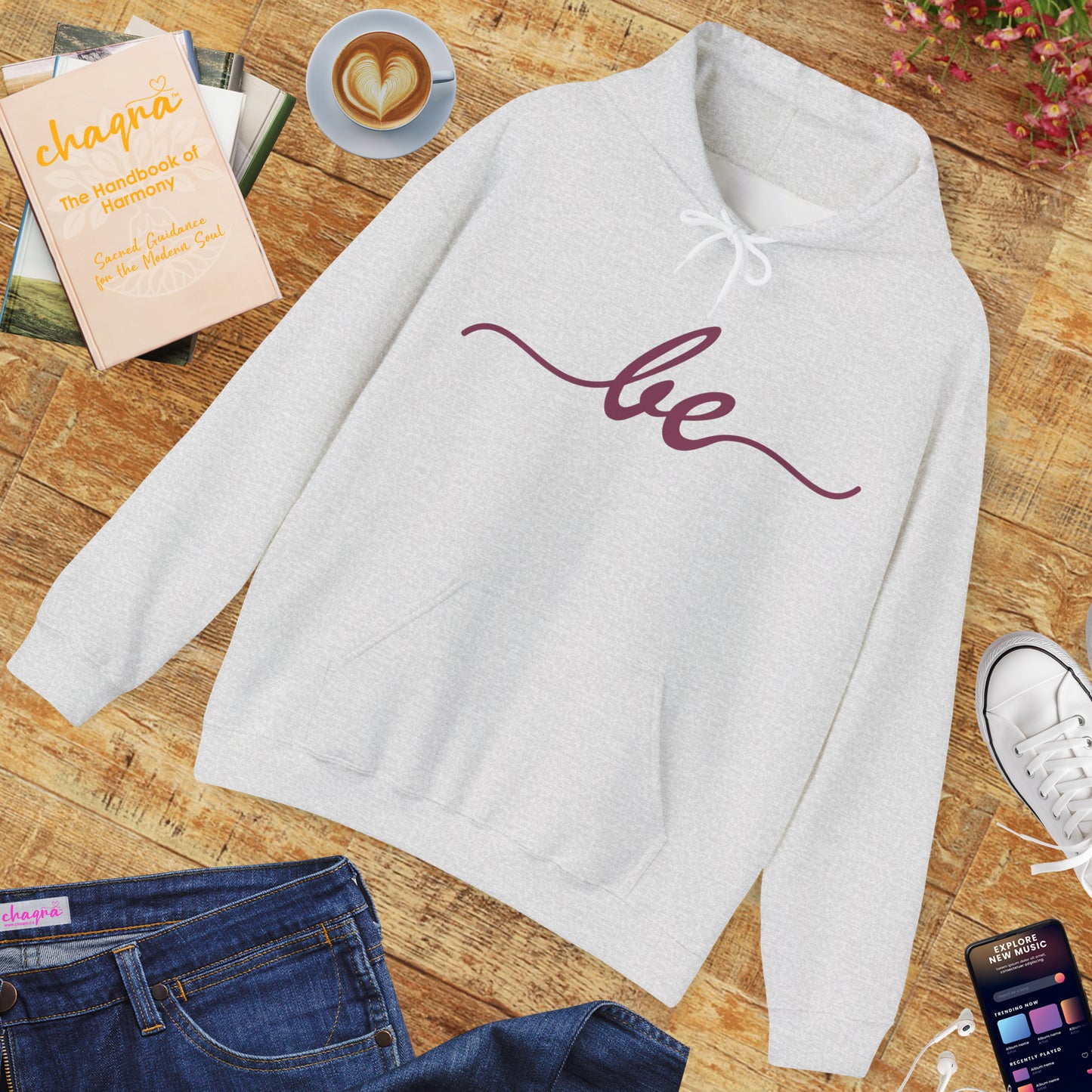 ✨"BE" - A Minimalist Mantra for the Soul Hooded Sweatshirt🌿💫