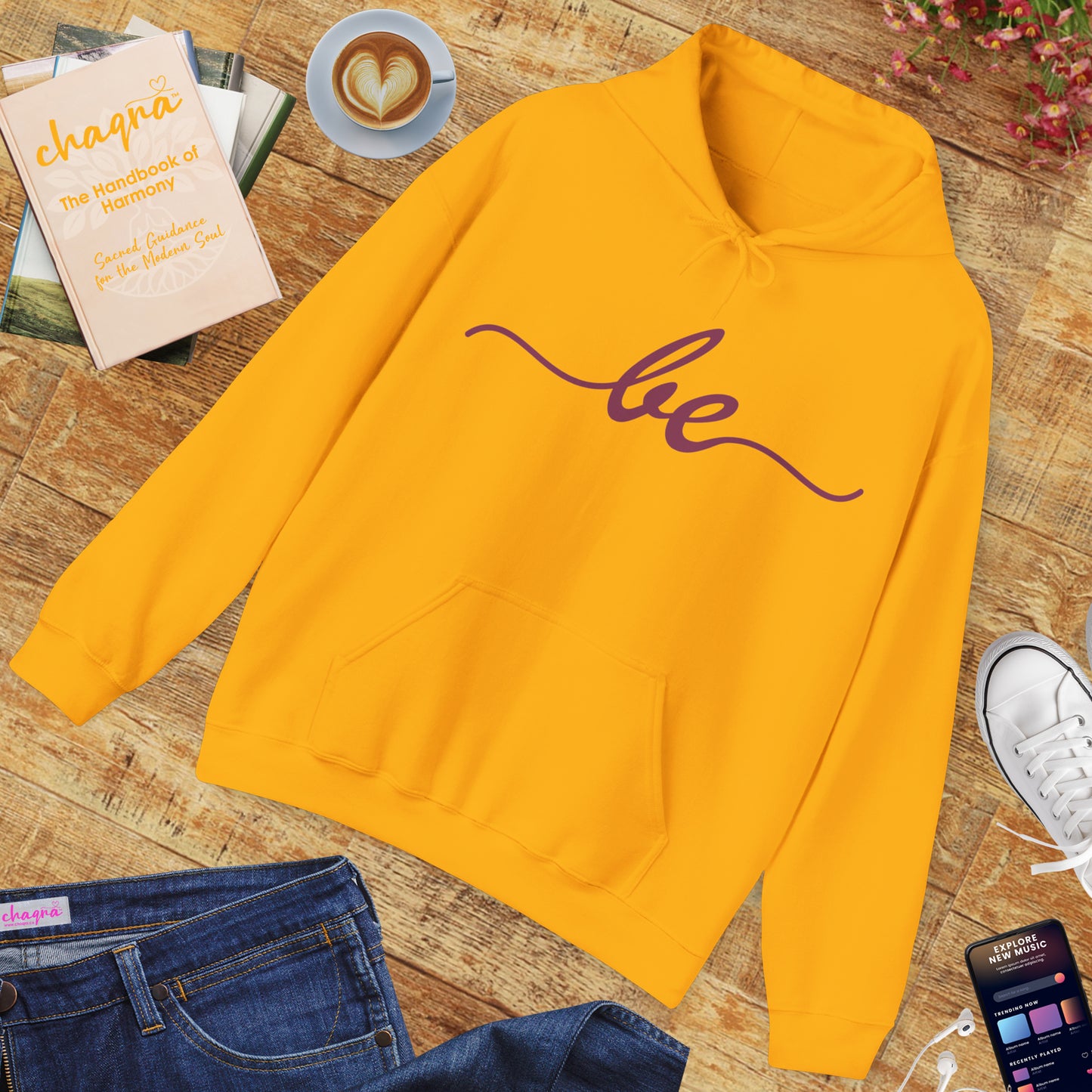 ✨"BE" - A Minimalist Mantra for the Soul Hooded Sweatshirt🌿💫