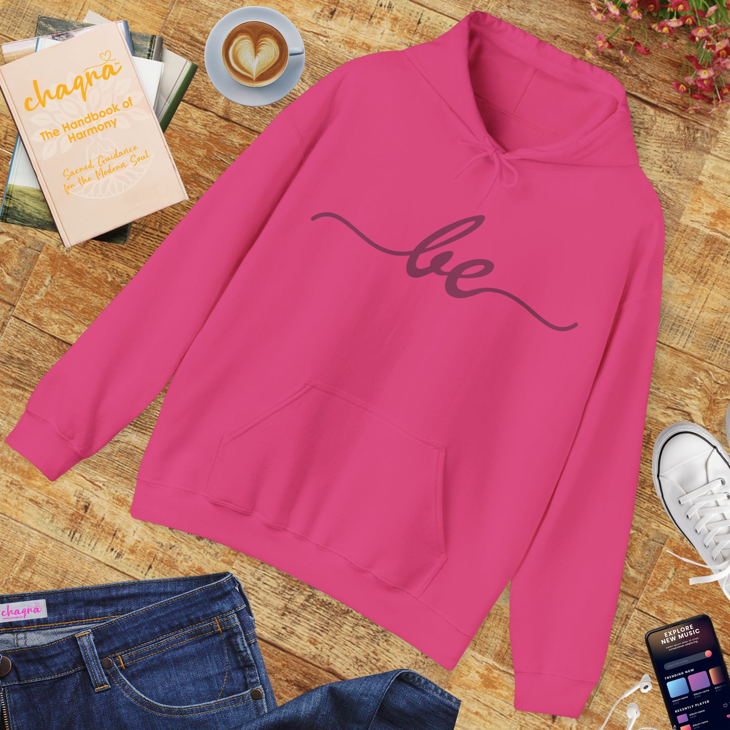 ✨"BE" - A Minimalist Mantra for the Soul Hooded Sweatshirt🌿💫