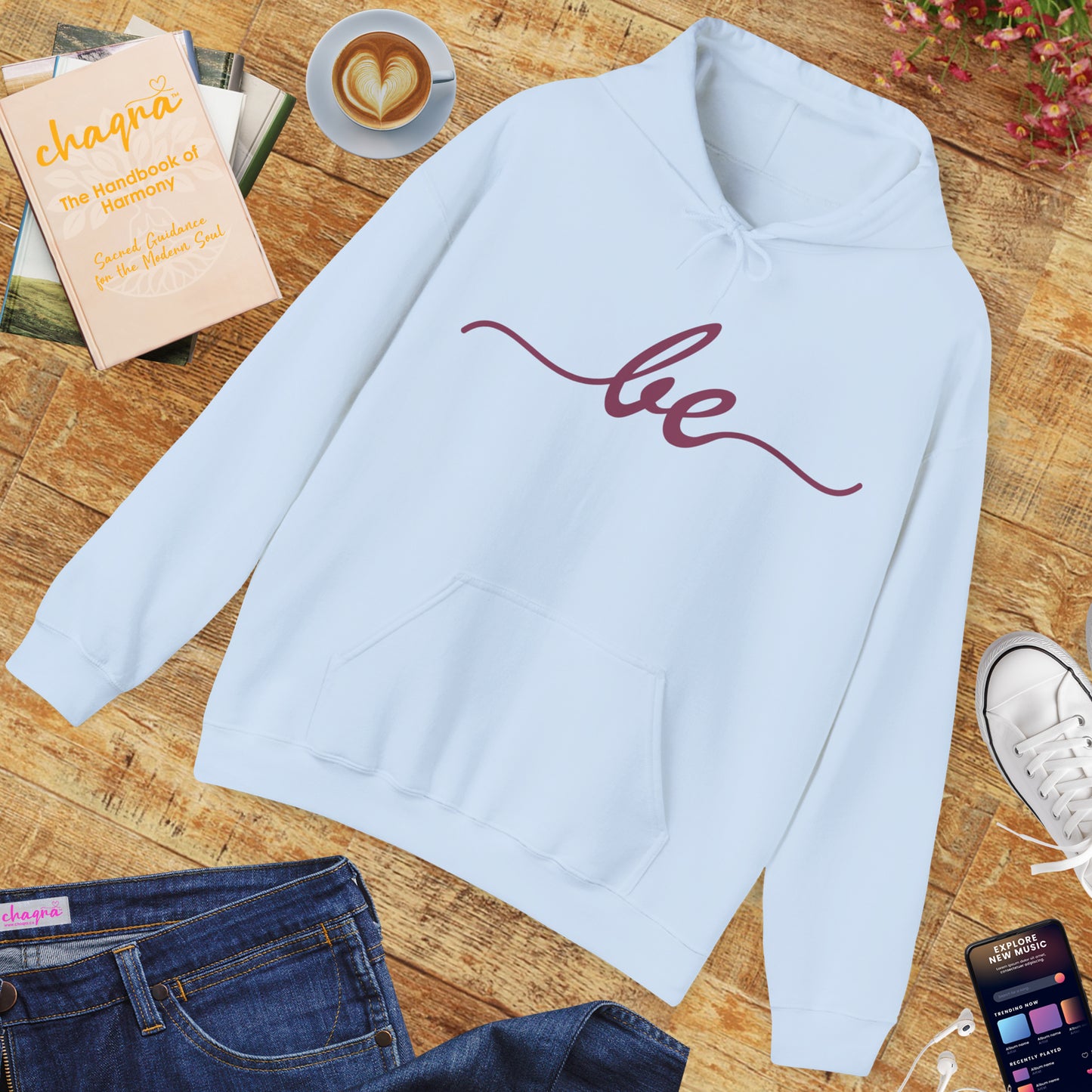 ✨"BE" - A Minimalist Mantra for the Soul Hooded Sweatshirt🌿💫