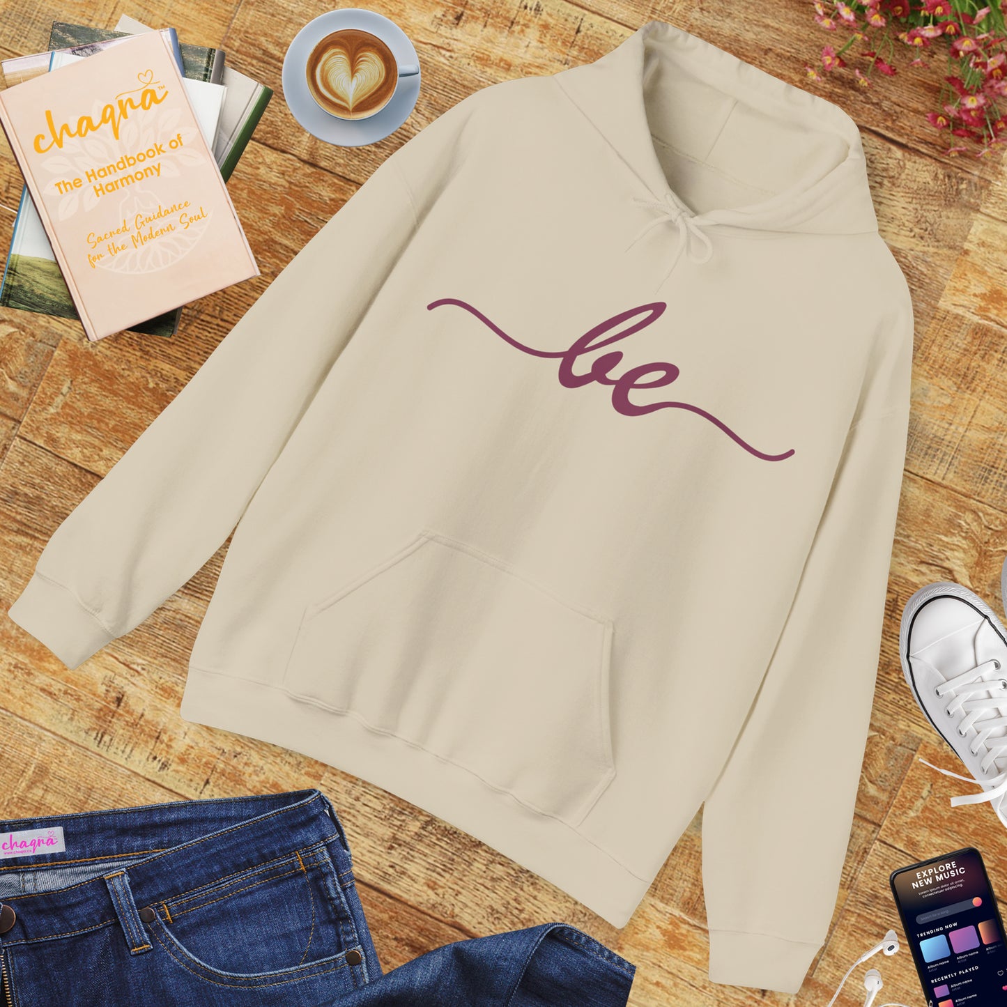 ✨"BE" - A Minimalist Mantra for the Soul Hooded Sweatshirt🌿💫