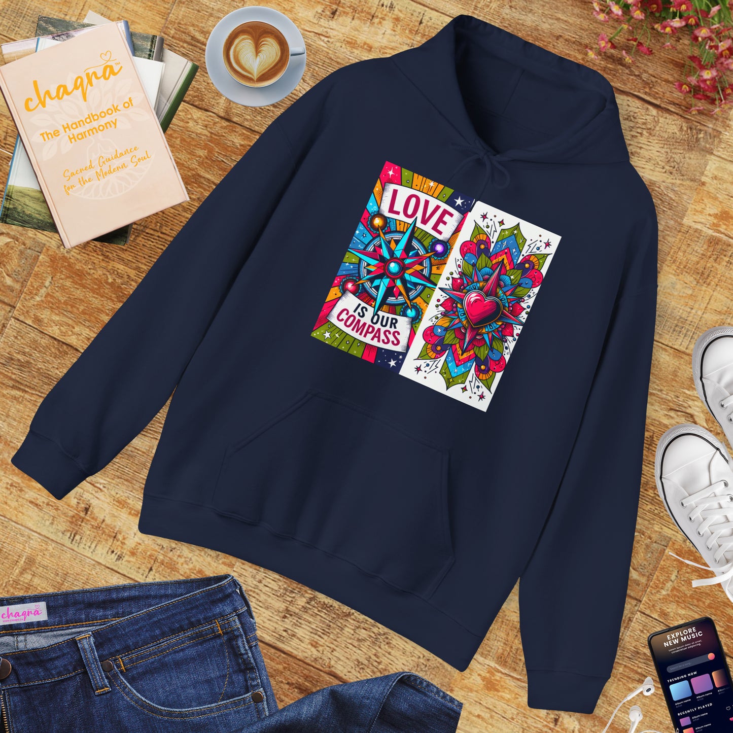 🧭❤️Love Is Our Compass Hoodie – Heart-Led Comfort for Every Journey